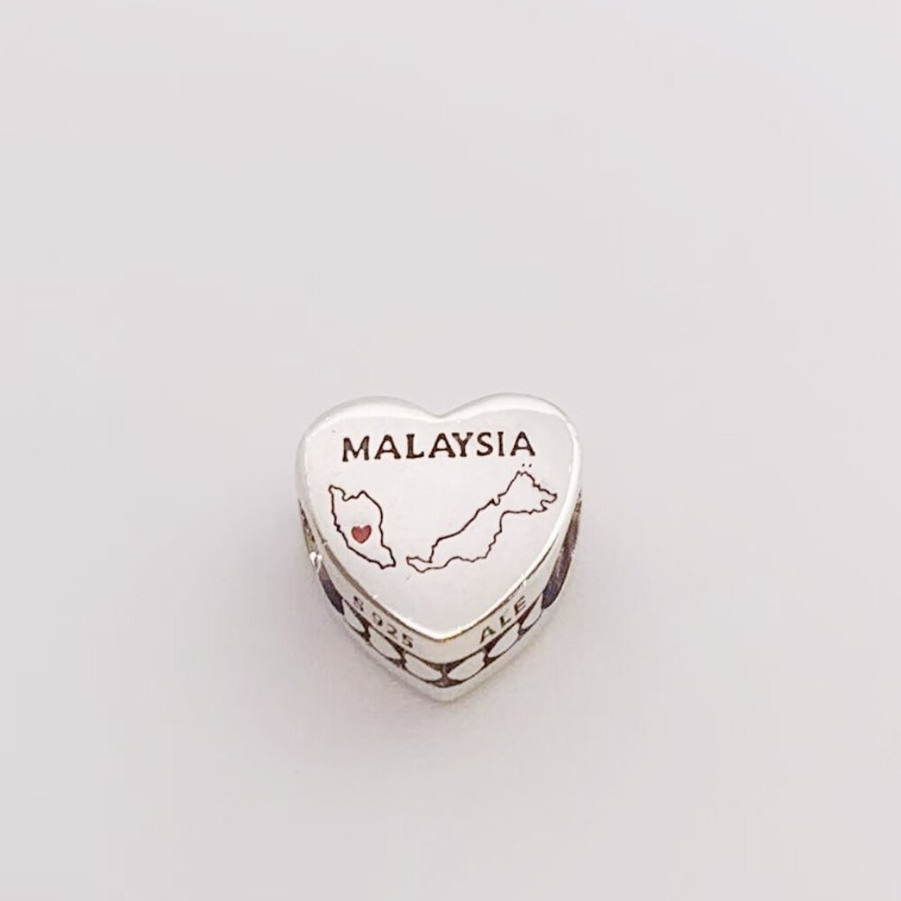 Pandora Malaysia Map I Love Malaysia Heart Charm
